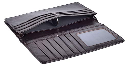 Kings Vintage Genuine Leather Long Wallets Bifold Wallet