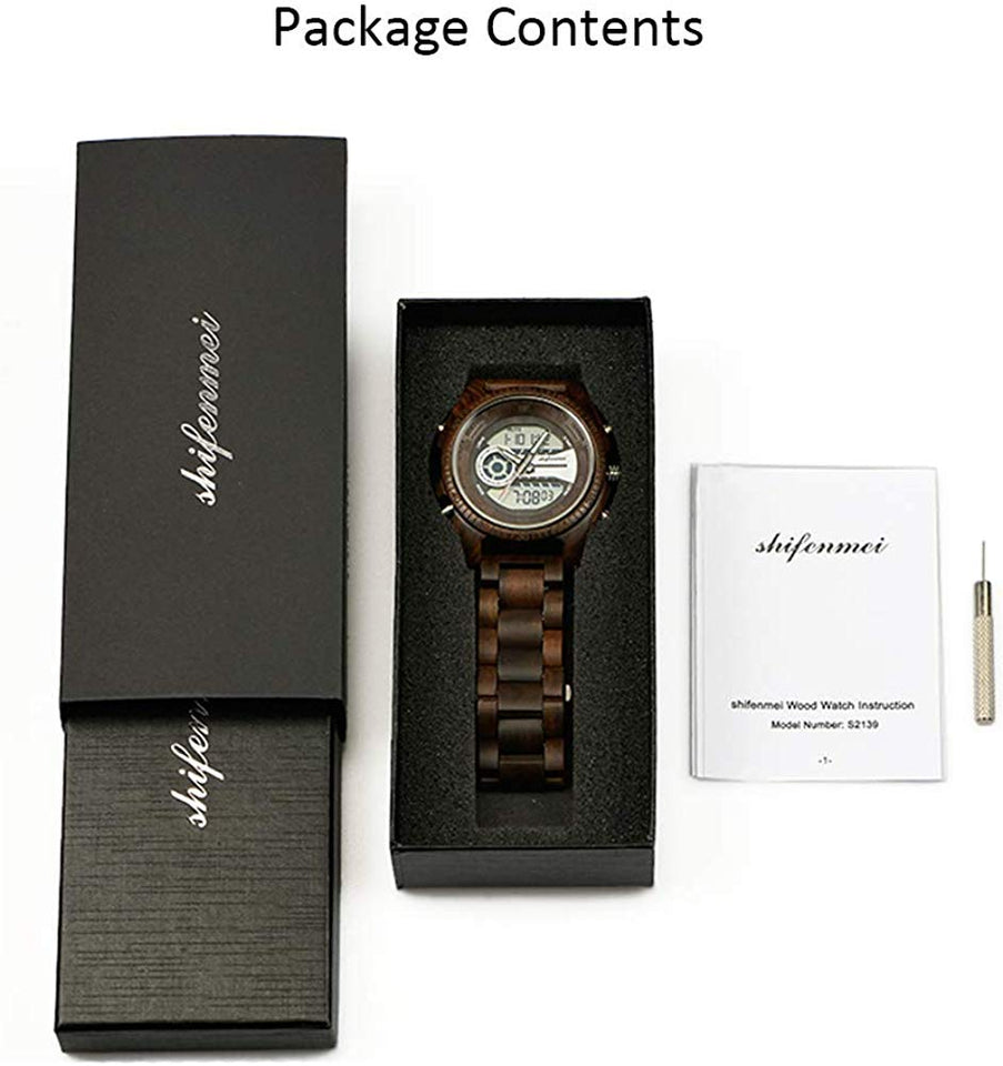 Vintage Digital Wood Watch