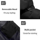 Men's Winter Puffer Coat Casual Fur Hooded Warm Outwear Jacket