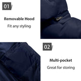 Men's Winter Puffer Coat Casual Fur Hooded Warm Outwear Jacket