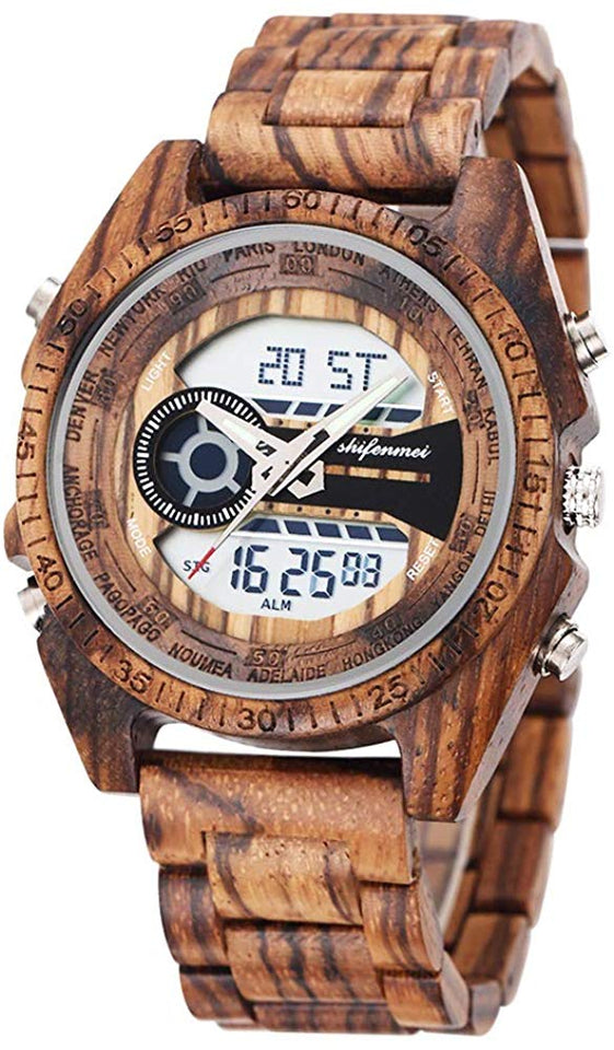 Vintage Digital Wood Watch
