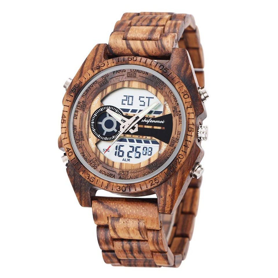 Vintage Digital Wood Watch