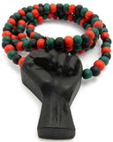Black Power Fist All Natural Wood Pendant & Necklace