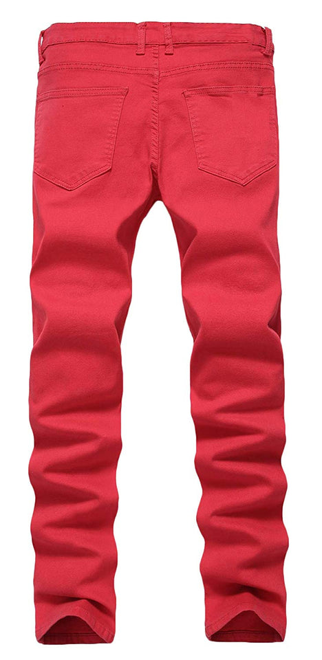 Men's Slim Fit Destroyed Ripped Jeans