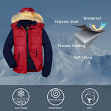 Men's Winter Puffer Coat Casual Fur Hooded Warm Outwear Jacket