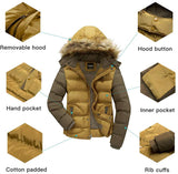 Men's Winter Puffer Coat Casual Fur Hooded Warm Outwear Jacket