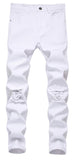 Men's Slim Fit Destroyed Ripped Jeans