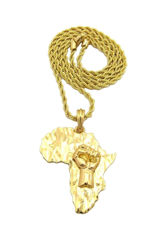 Godly  Gold African Pendant & Chain Set