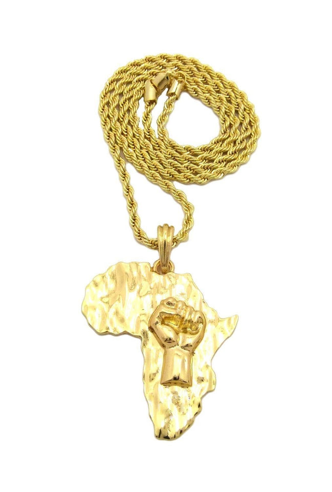 Godly  Gold African Pendant & Chain Set