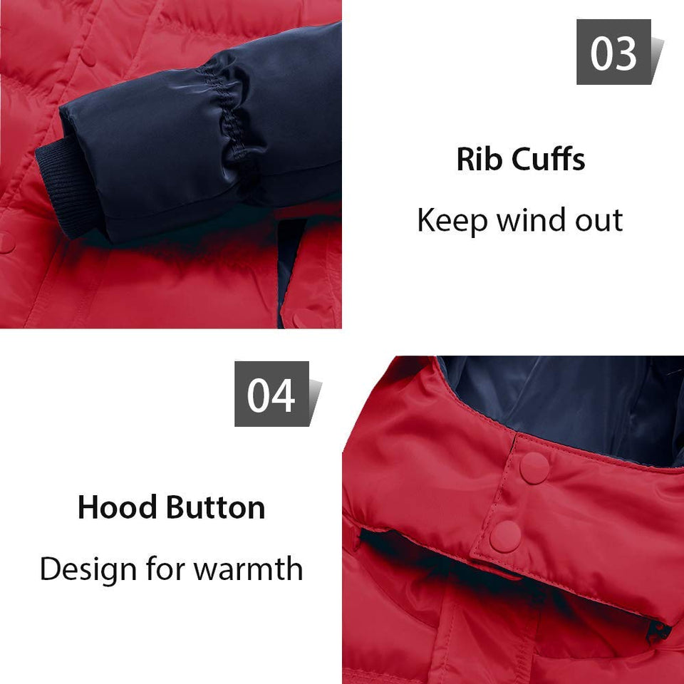 Men's Winter Puffer Coat Casual Fur Hooded Warm Outwear Jacket