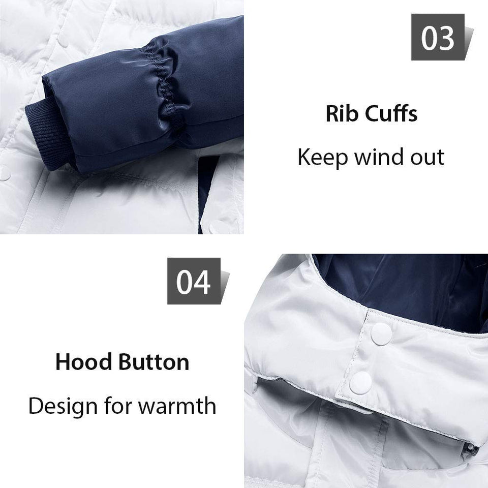 Men's Winter Puffer Coat Casual Fur Hooded Warm Outwear Jacket