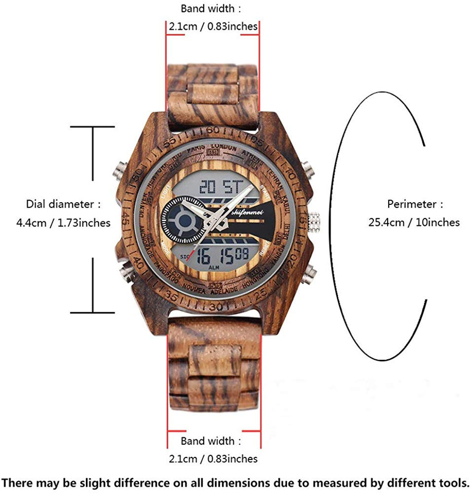 Vintage Digital Wood Watch