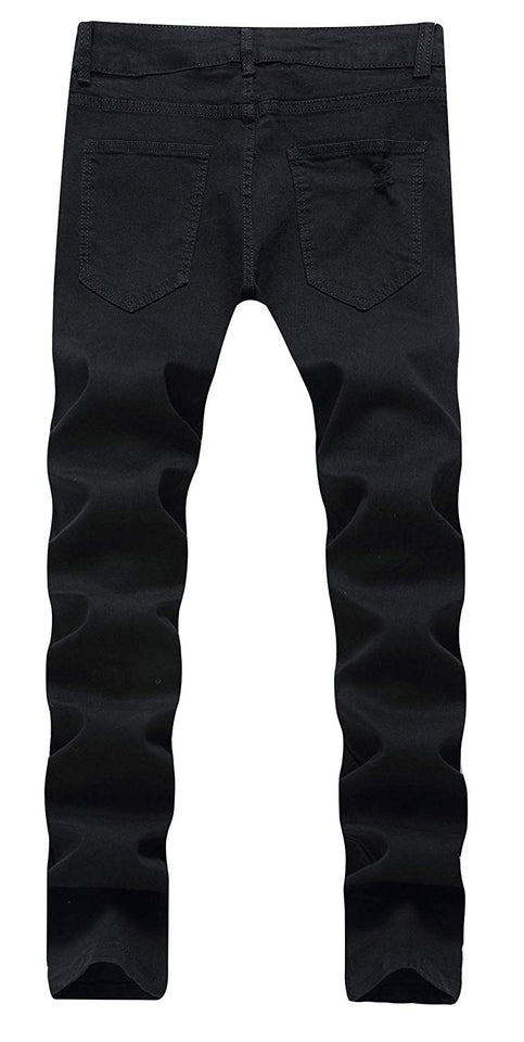 Men's Slim Fit Destroyed Ripped Jeans