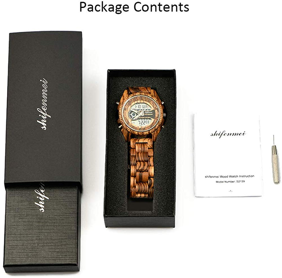 Vintage Digital Wood Watch
