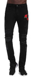 Men's Slim Fit Destroyed Ripped Jeans