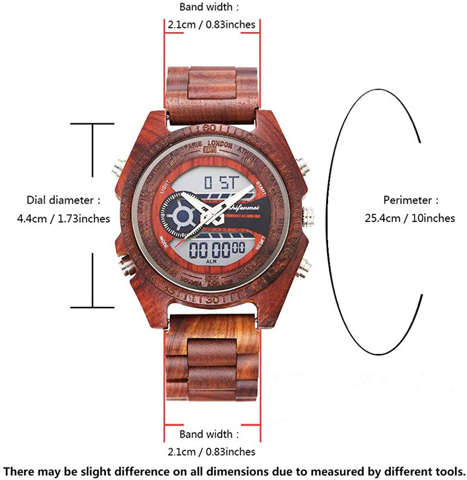 Vintage Digital Wood Watch
