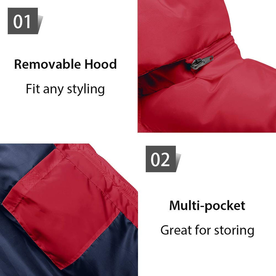 Men's Winter Puffer Coat Casual Fur Hooded Warm Outwear Jacket