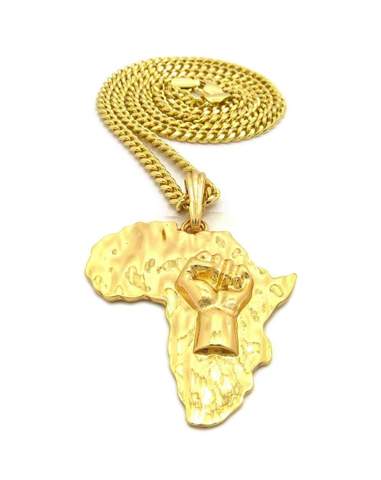 Godly  Gold African Pendant & Chain Set