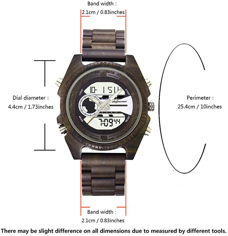 Vintage Digital Wood Watch