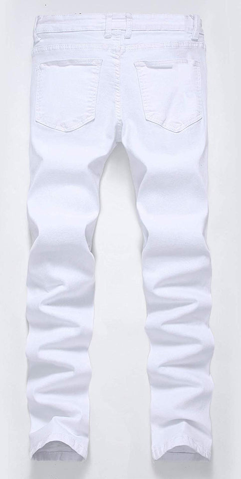 Men's Slim Fit Destroyed Ripped Jeans