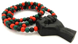 Black Power Fist All Natural Wood Pendant & Necklace