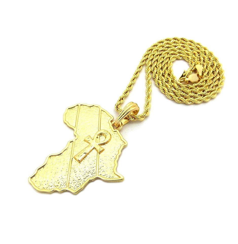 Godly  Gold African Pendant & Chain Set