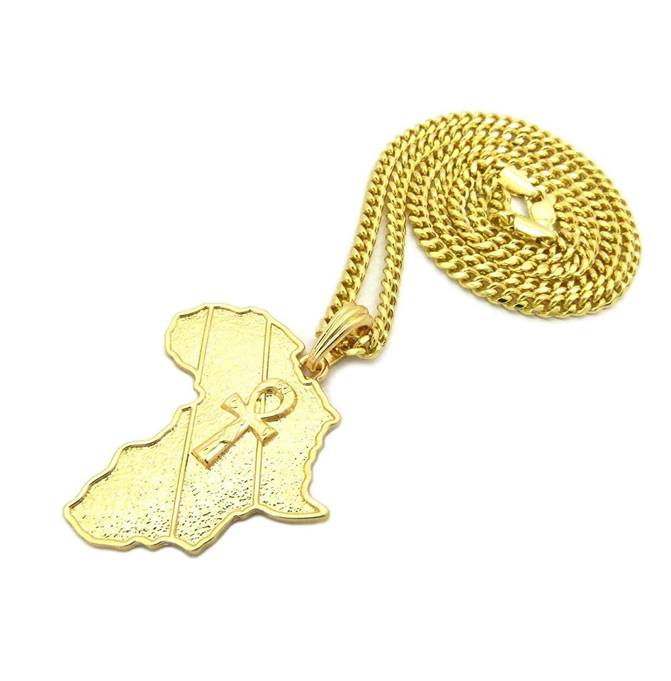 Godly  Gold African Pendant & Chain Set