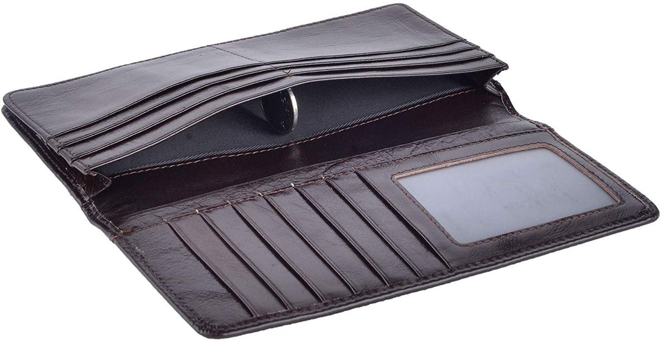 Kings Vintage Genuine Leather Long Wallets Bifold Wallet