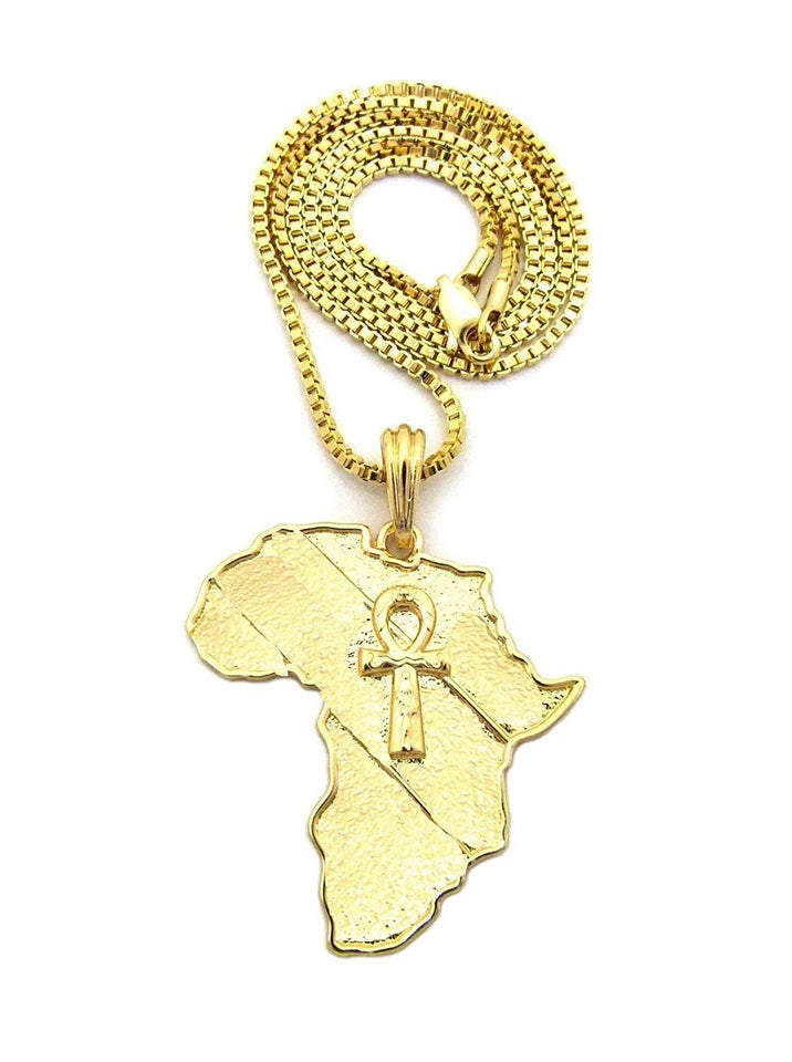 Godly  Gold African Pendant & Chain Set