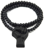 Black Power Fist All Natural Wood Pendant & Necklace