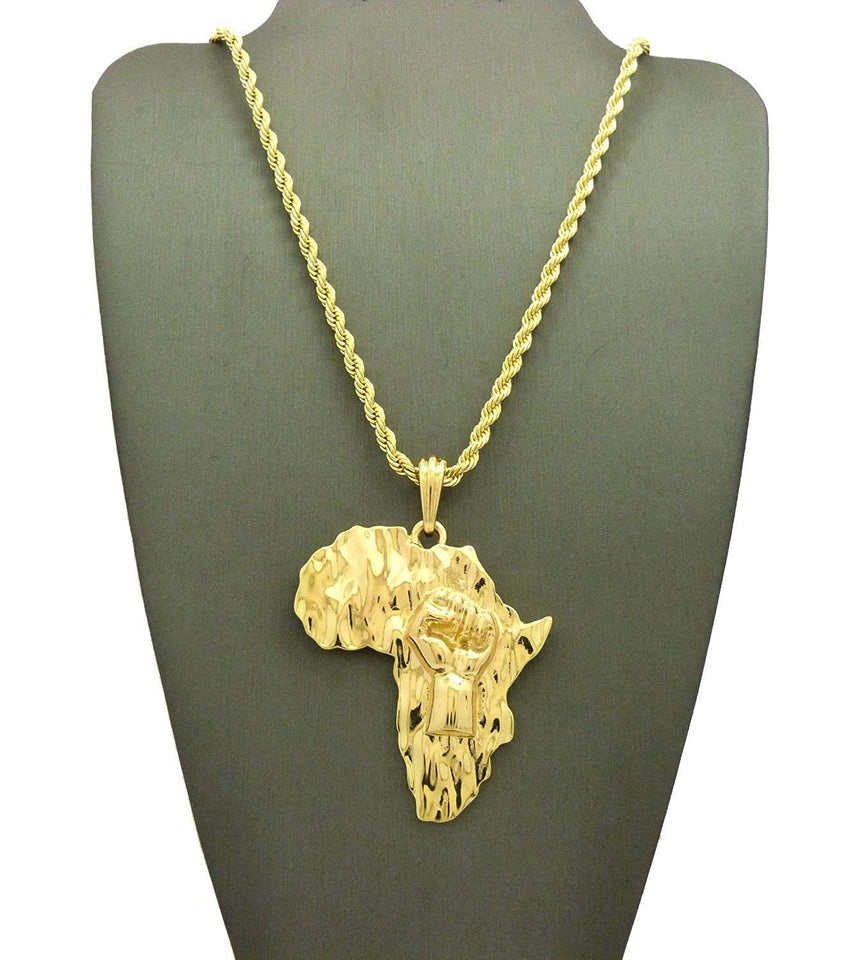 Godly  Gold African Pendant & Chain Set