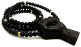 Black Power Fist All Natural Wood Pendant & Necklace