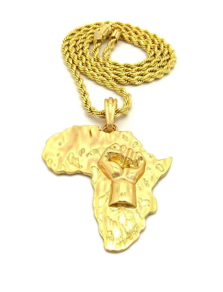 Godly  Gold African Pendant & Chain Set