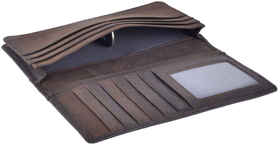Kings Vintage Genuine Leather Long Wallets Bifold Wallet