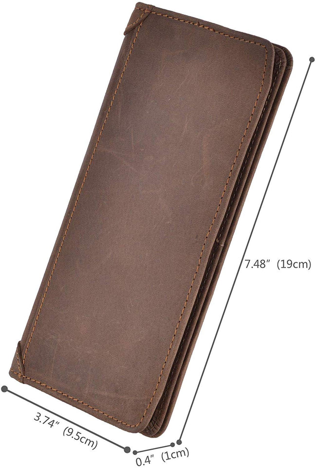 Kings Vintage Genuine Leather Long Wallets Bifold Wallet