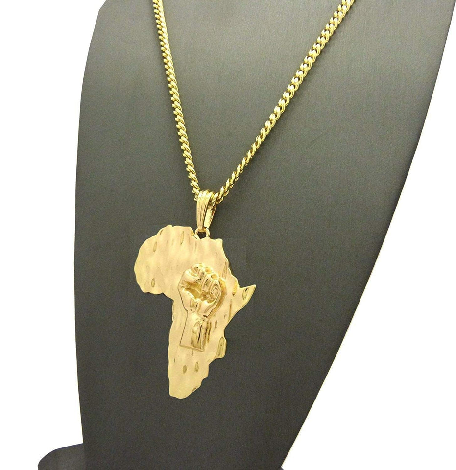 Godly  Gold African Pendant & Chain Set