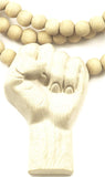 Black Power Fist All Natural Wood Pendant & Necklace