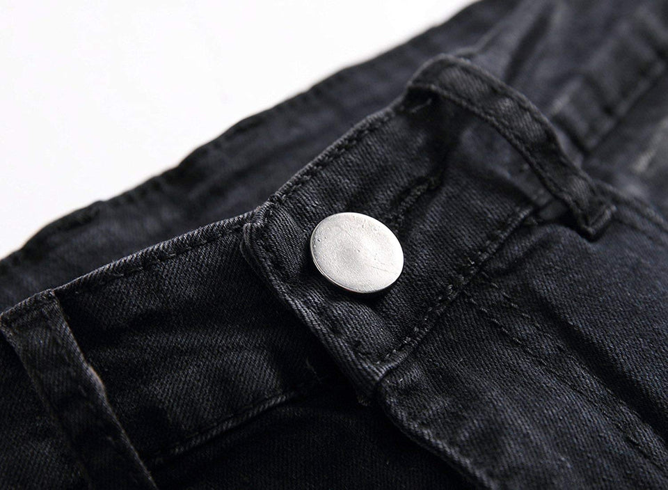 Men's Slim Fit Destroyed Ripped Jeans
