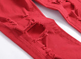 Men's Slim Fit Destroyed Ripped Jeans