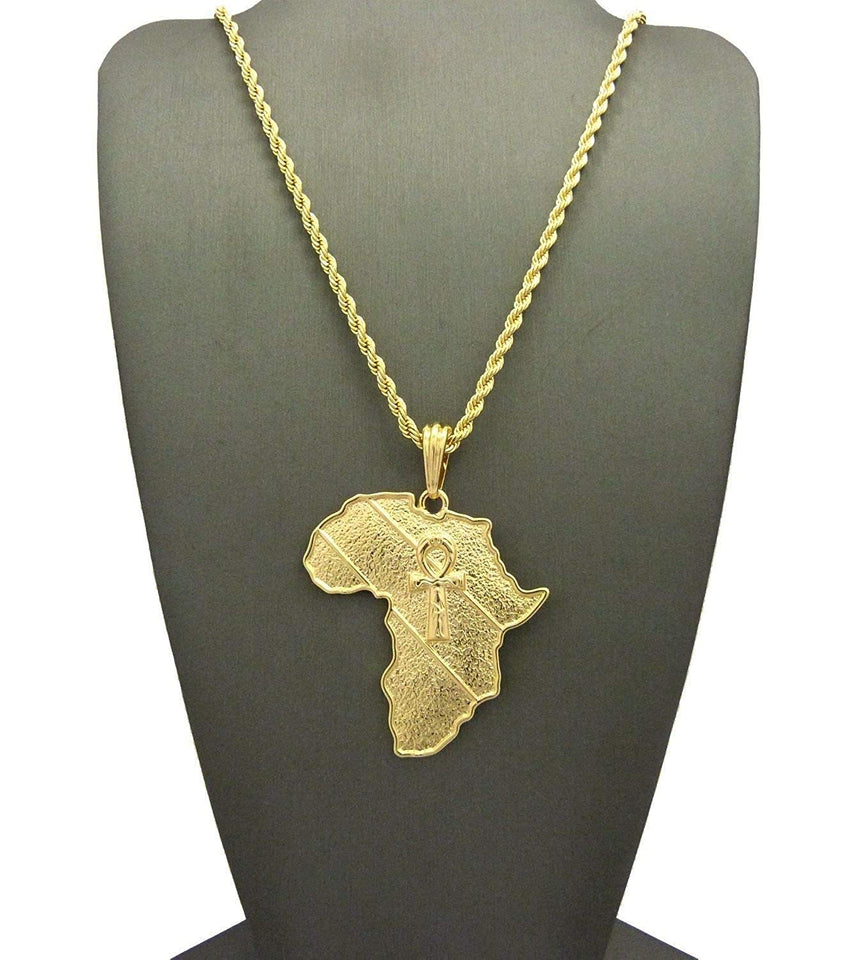 Godly  Gold African Pendant & Chain Set