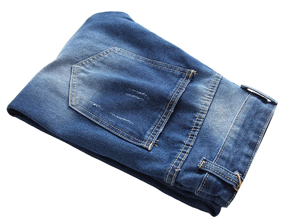 Men's Slim Fit Destroyed Ripped Jeans