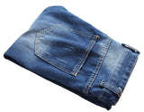 Men's Slim Fit Destroyed Ripped Jeans