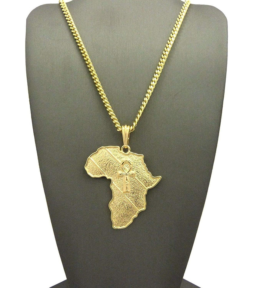 Godly  Gold African Pendant & Chain Set