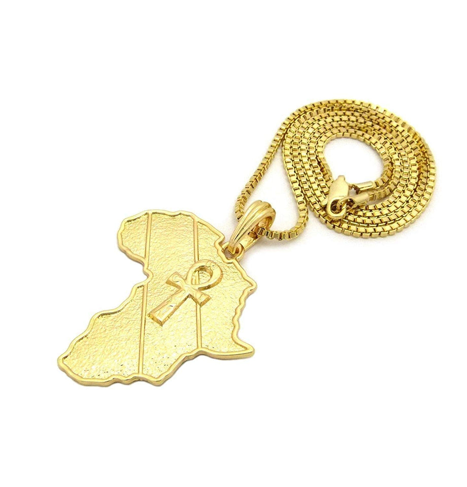 Godly  Gold African Pendant & Chain Set
