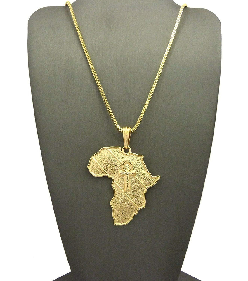 Godly  Gold African Pendant & Chain Set