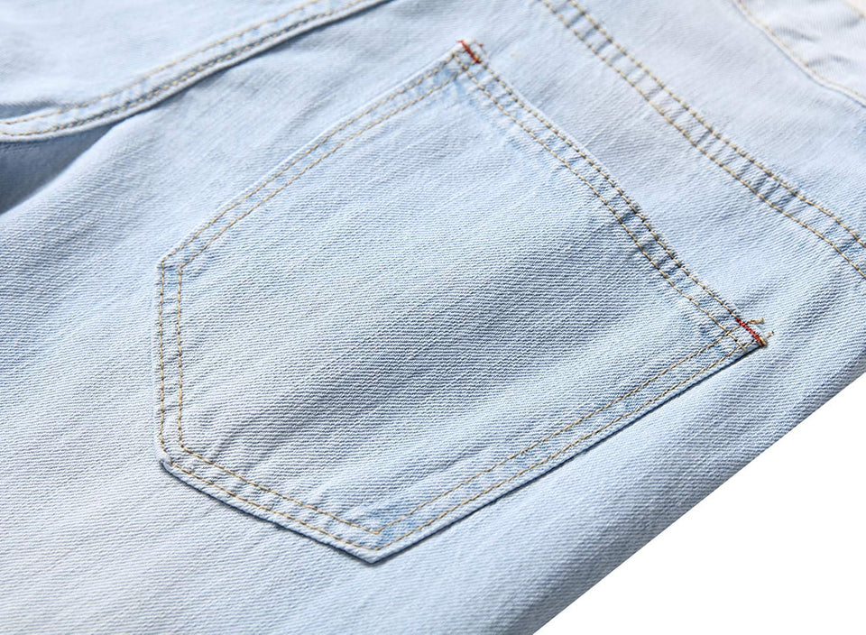 Men's Slim Fit Destroyed Ripped Jeans