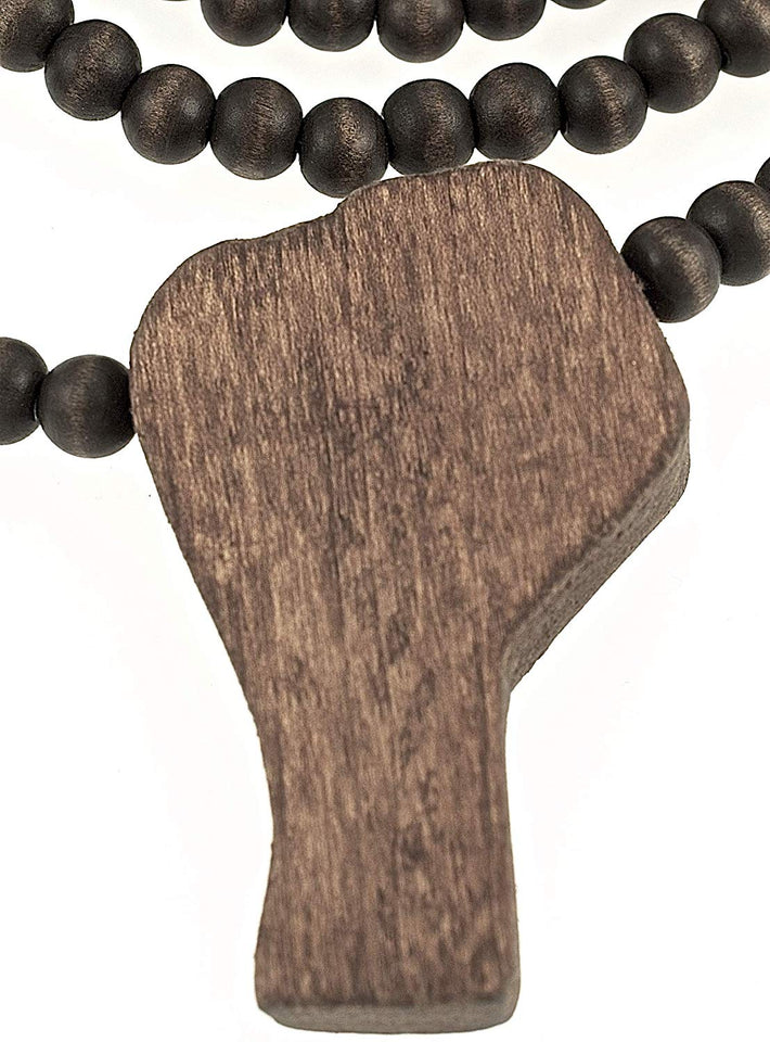 Black Power Fist All Natural Wood Pendant & Necklace