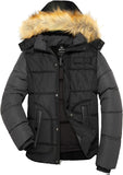 Men's Winter Puffer Coat Casual Fur Hooded Warm Outwear Jacket