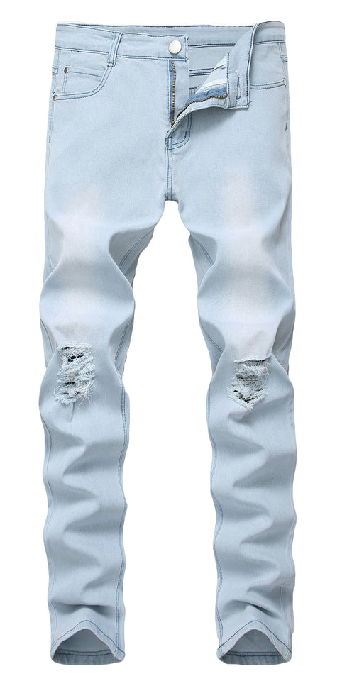 Men's Slim Fit Destroyed Ripped Jeans