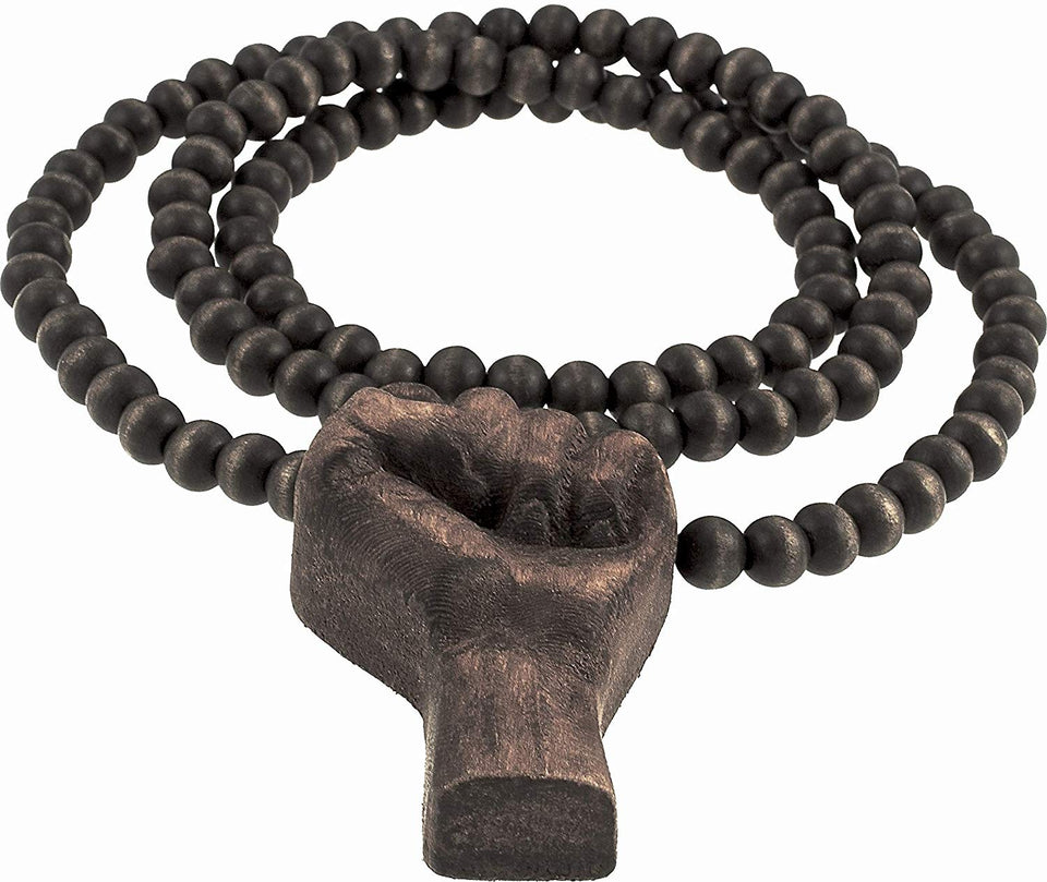 Black Power Fist All Natural Wood Pendant & Necklace